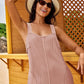 Womens Open Back Wide Leg Jumpsuits Sleeveless Waffle Knit Romper