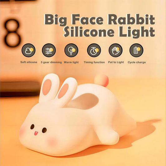 🔥HOT SALE - Big Face Rabbit Silicone Night Light