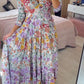 💃Casual floral print V-neck waist wrap long dress