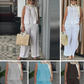🌷💝HOT SALE 49%OFF - 👗Women's Simple Breathable Suit - Round-Neck Sleeveless Top & Wide-Leg Pants