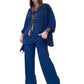 Women's Fashion Casual Solid Color Irregular Long Sleeve Two Piece Suit