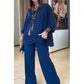 Women's Fashion Casual Solid Color Irregular Long Sleeve Two Piece Suit