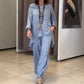 Women's Fashion Casual Solid Color Irregular Long Sleeve Two Piece Suit