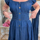 Women's Off-Shoulder Pleated Button-Down Dress