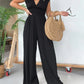 🔥V-Neckline Wide Leg Jumpsuit with Adjustable Back Tie