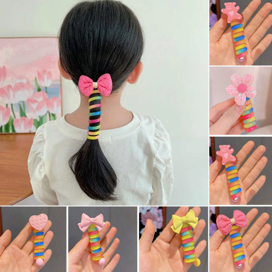 Colorful Telephone Wire Hair Bands for Kids