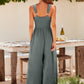 V Neck Cutout High-Waist Jumpsuits