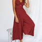 V Neck Cutout High-Waist Jumpsuits