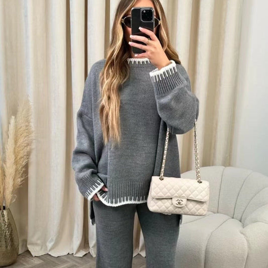 50 % OFF🔥Solid Color Casual Knitted Two-piece SetFF