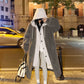 2-Layered Faux Lambswool Hooded Coat Jacket